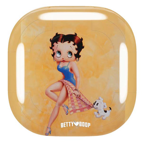 Betty Boop With Puppy Orange Background Galaxy Buds Pro Skin